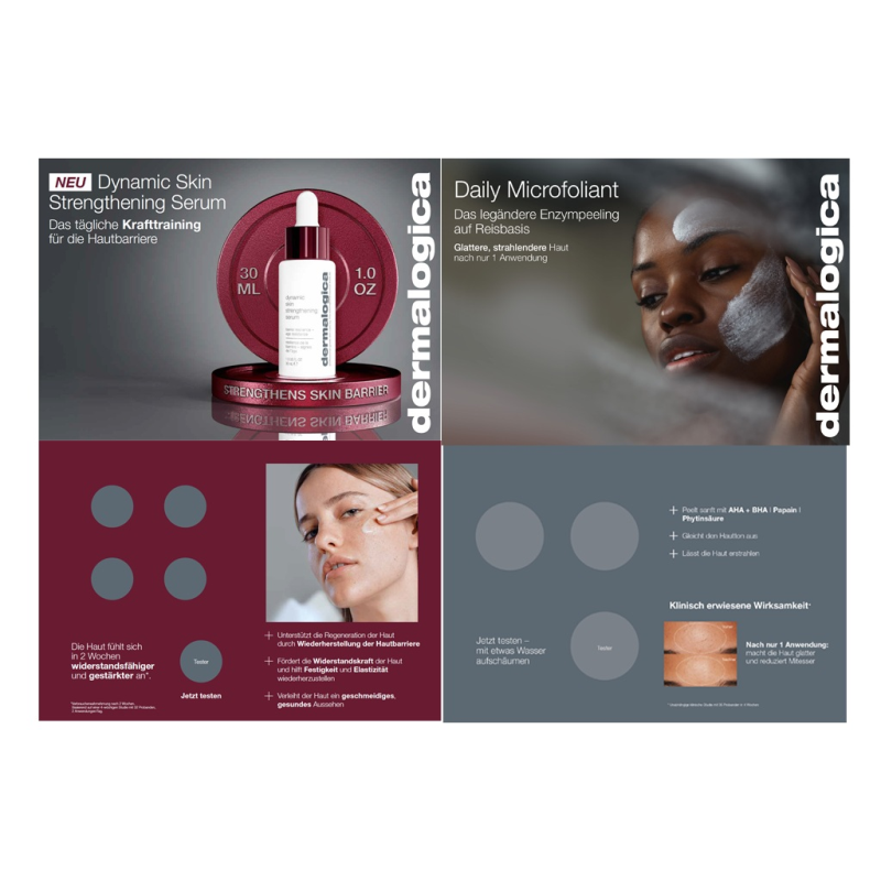 Set Einleger Aufsteller A4 quer-Dyn. Skin Strengthening+Microfoliant