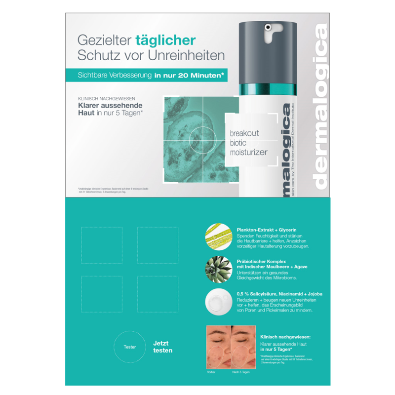 Set Einleger Aufsteller A4 quer - Breakout Biotic Moisturizer
